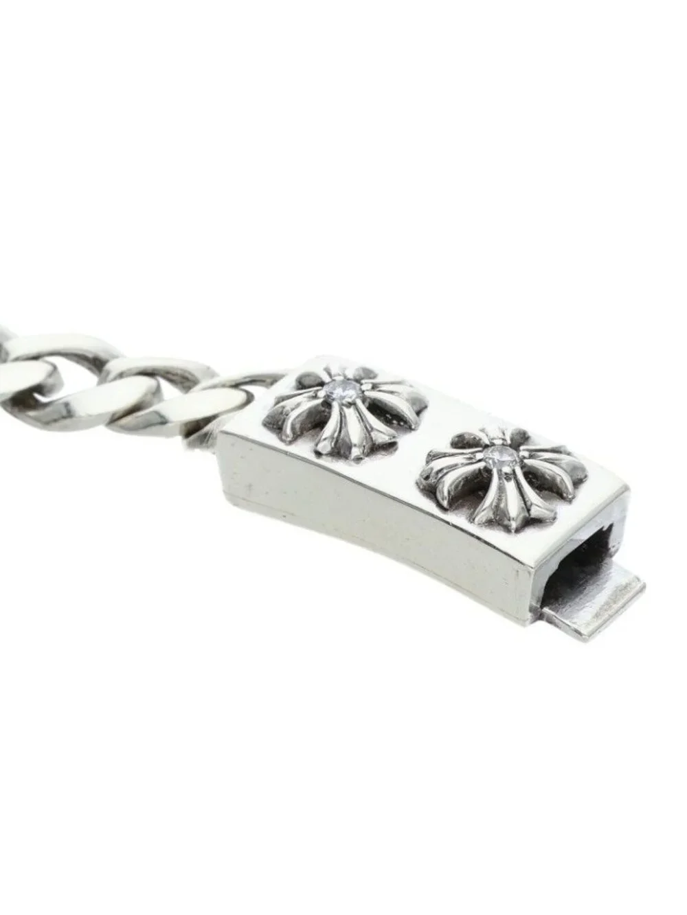 Chrome Hearts ID Mini Chx Dia Mini ID Chx Diamond Silver Bracelet